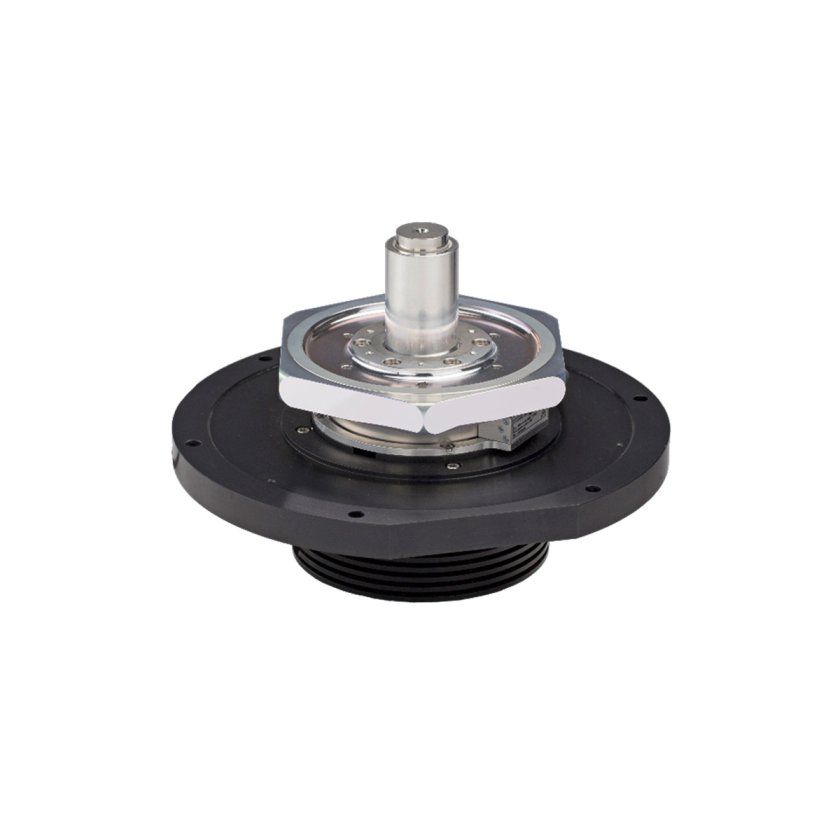 Air bearing polygon scanner on a white background