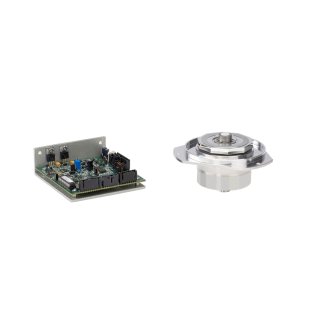 Air bearing polygon scanner on a white background