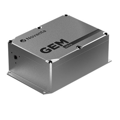 Gem solid-state continuous wave laser on a white background