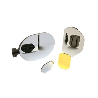 Precision optical mirror on a white background