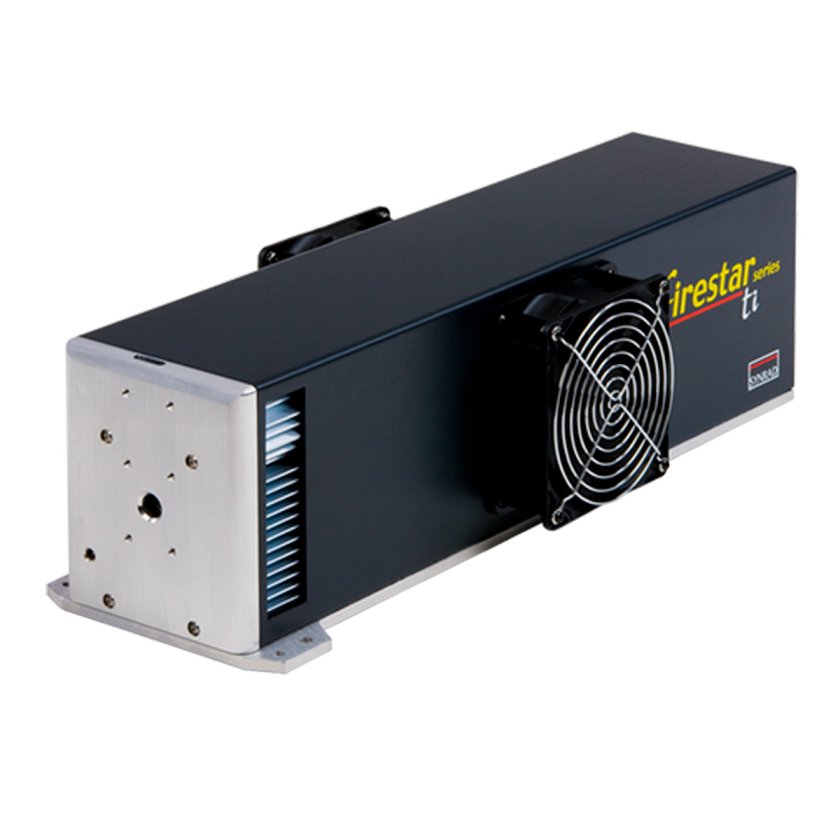 TI Series 60–100 watt CO2 laser on a white background