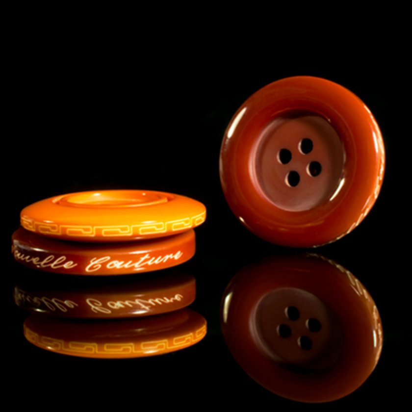 Close up of a button where WinMark Pro laser marking software was used