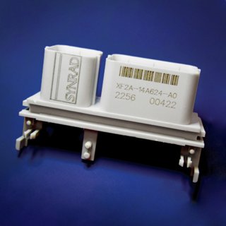 Close up of a plug where WinMark Pro laser marking software was used