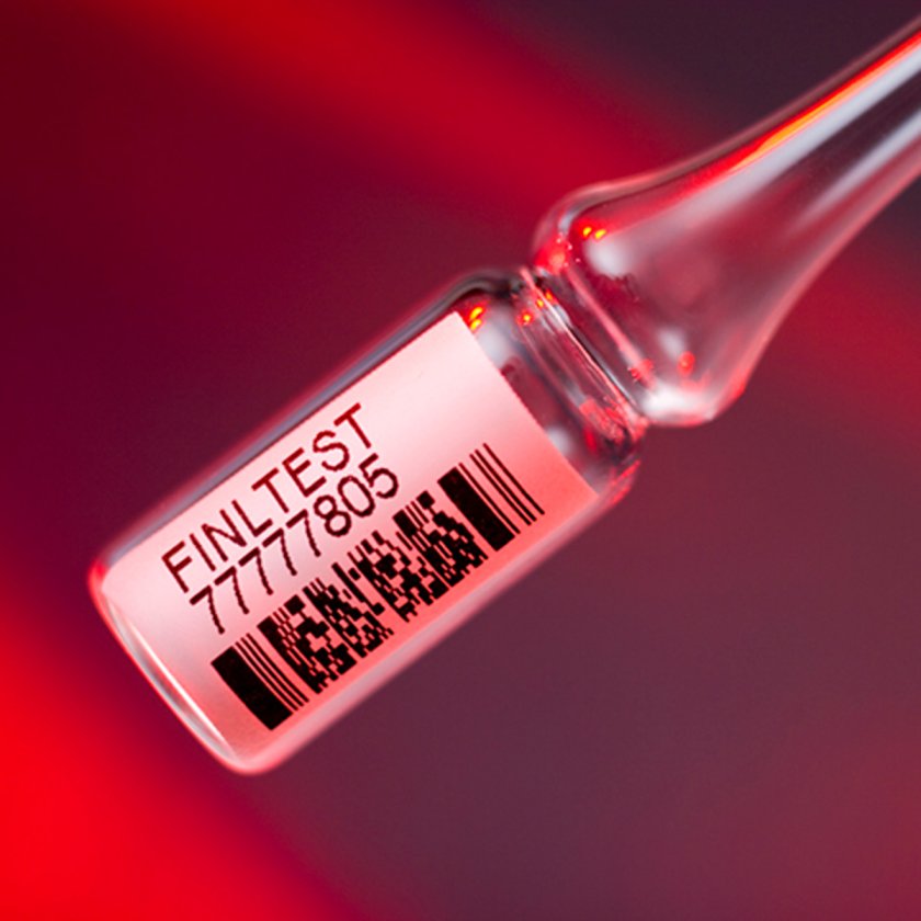 Close up of a vial where WinMark Pro laser marking software was used