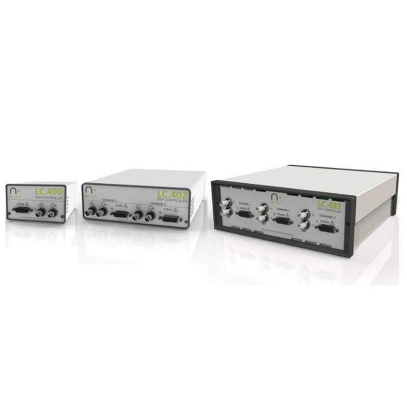 LC.400 Series enclosed piezo controller on white background