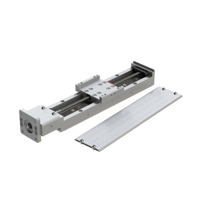LGS25 linear guide stage, 25 mm height, on white background