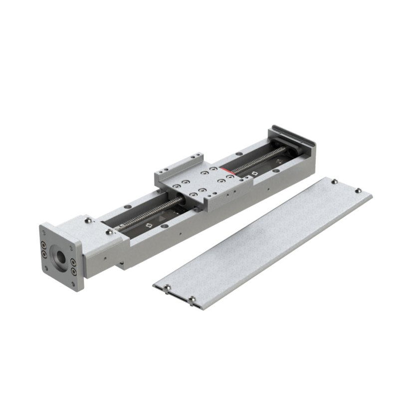LGS25 linear guide stage, 25 mm height, on white background