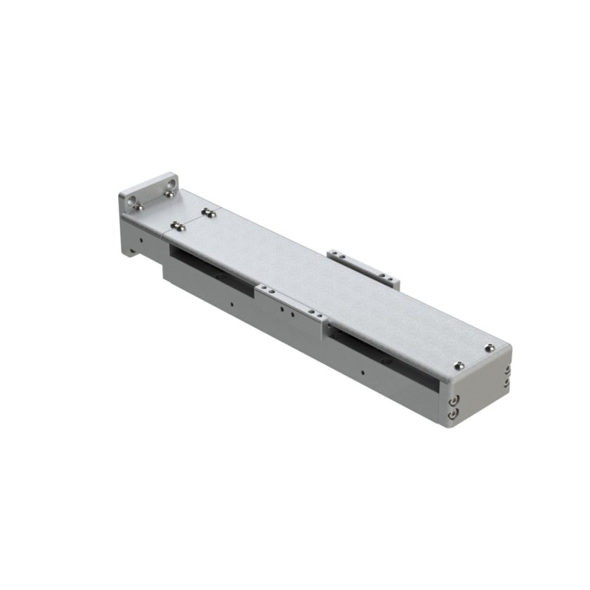 LGS25 linear guide stage, 25 mm height, on white background