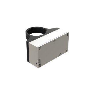 nPFocus1000 long‑travel piezo Z‑axis focus stage on white background