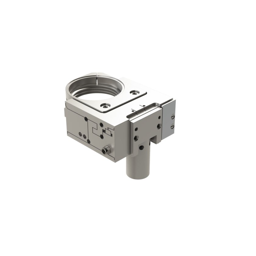 nPFocus100 piezo Z‑axis focus stage on white background
