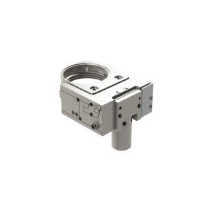 nPFocus400 piezo Z‑axis focus stage on white background