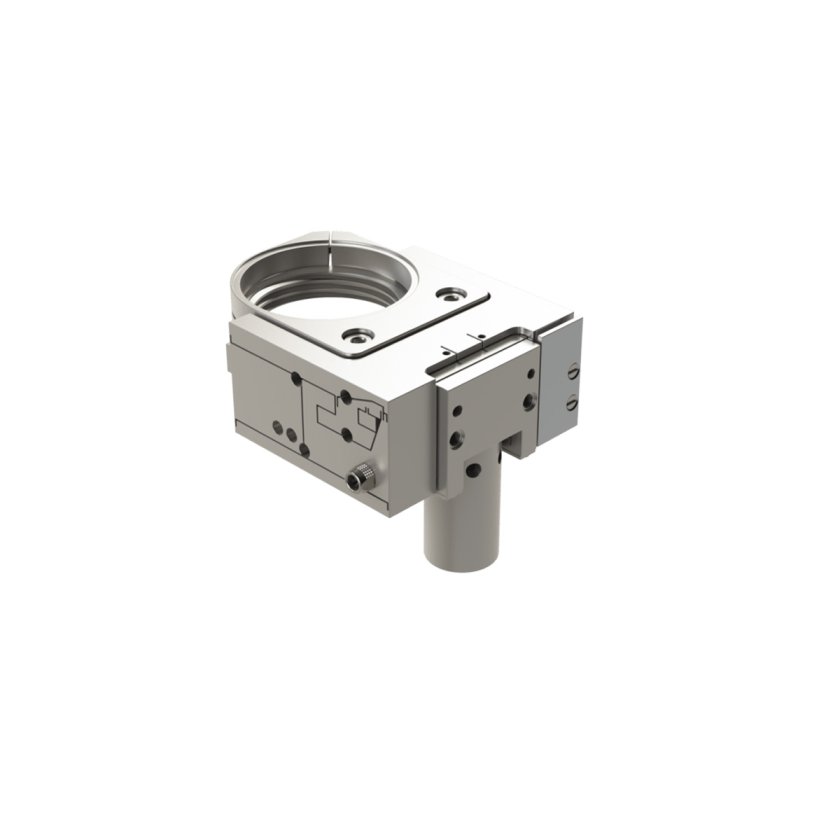 nPFocus400 piezo Z‑axis focus stage on white background