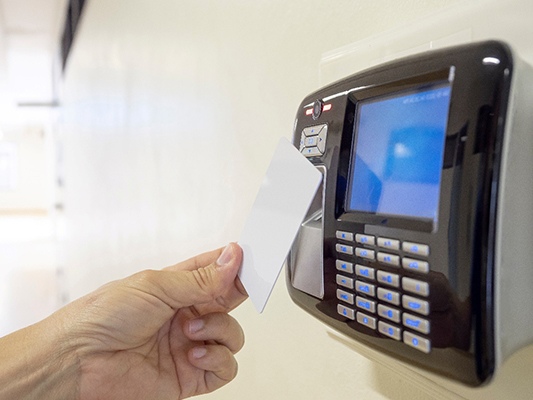 RFID access control reader managing secure entry