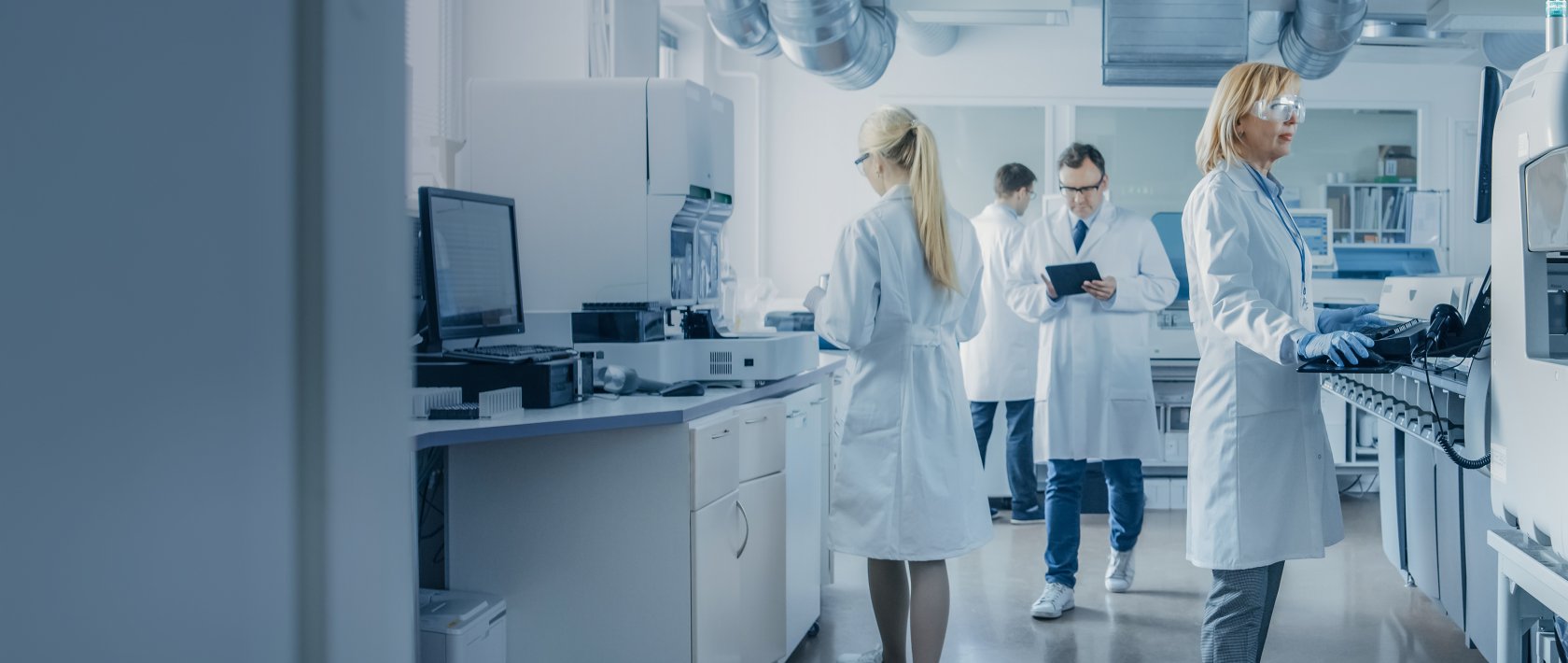 Engineers working in a medical lab
