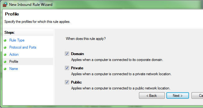 Windows Firewall Configuration