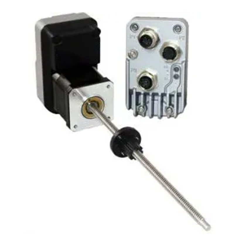 An image of a Liberty MDrive LMD17 NEMA 17 CANopen External Linear Actuator stepper motor with M12 Connectors